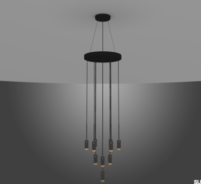 Candelabro de grafite de escape suspenso clássico (disponível a pedido)