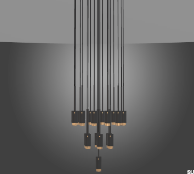 Candelabro de grafite de escape suspenso clássico (disponível a pedido)