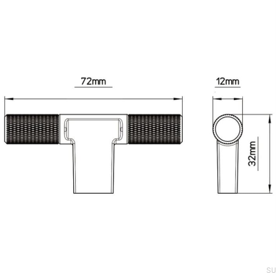 Puxador para móveis T-Bar 2509 Metal Black