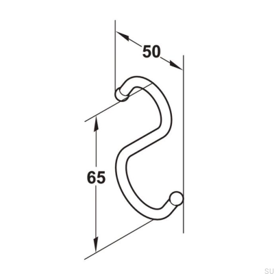 Cromo polido de gancho único 6K (4 peças)