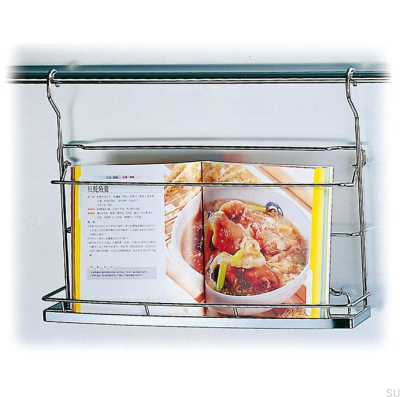 Prateleira para livros de receitas para sistema de tubulação de cozinha Cromo polido