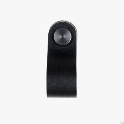 Alfinete de puxador de móveis Couro preto com preto
