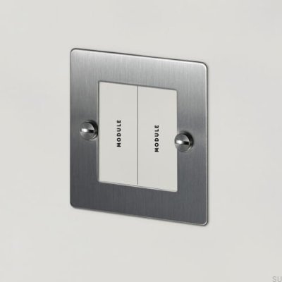Placa Euro 1G, estrutura de módulo duplo, aço prateado, padrão britânico.
