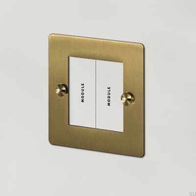 Placa Euro 1G em latão com dupla moldura, padrão britânico.