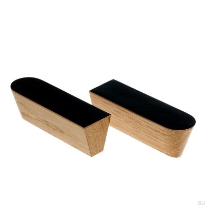 Puxador para móveis Twins Preto 60 Preto Esmaltado - Óleo Incolor Semi-fosco