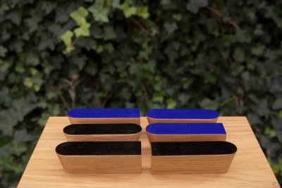 Puxador para móveis Solo Azul 60 Azul Esmaltado - Óleo Incolor Semi-mate