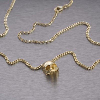 Colar de caveira Travis Barker ouro