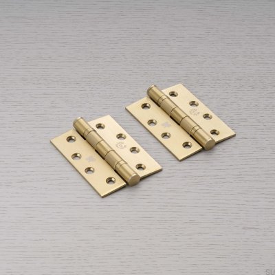 Dobradiças para portas Hinge, 102 x 76 x 3 mm, aço dourado (conjunto de 2)