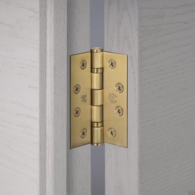 Dobradiças para portas Hinge, 102 x 76 x 3 mm, aço dourado (conjunto de 2)