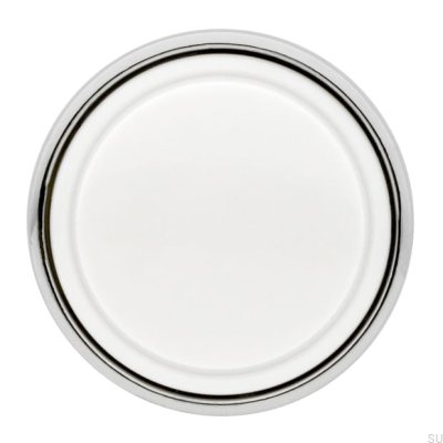 Puxador Móveis 1971 30 Prata Polido com Branco