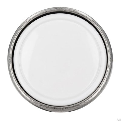 Puxador Móveis 1971 30 Prata Antiga com Branco