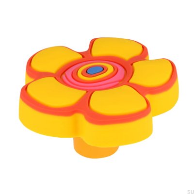 Puxador para Móveis H149 Flor de Borracha Amarela