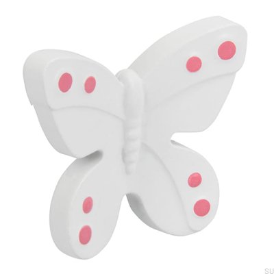 Puxador para móveis H143 Borboleta Plástico Branco