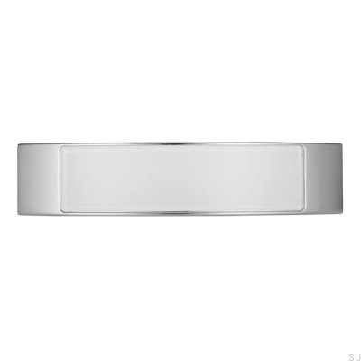 Puxador para móvel alongado 2184 96 Cromado Polido com Branco