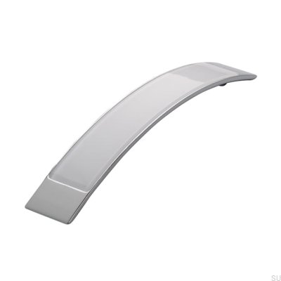 Puxador para móvel alongado 2184 160 Cromado Polido com Branco