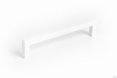 Puxador de móvel alongado U 0056 128 Tapete Metal Branco