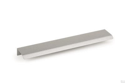Puxador para móvel Curve 128 edge, alumínio escovado cinza
