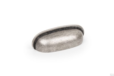 Puxador de móveis Aura 64 shell prata antigo