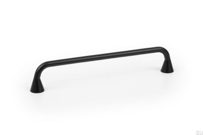 Puxador para móveis oblongo Bella 160, metal preto fosco