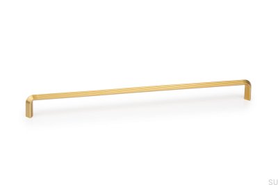 Puxador de móvel longo Linhas 320 Ouro escovado