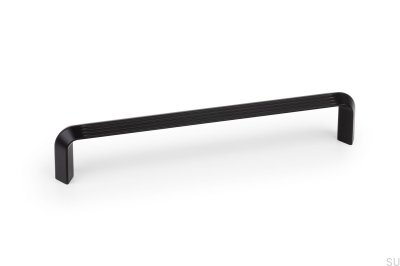 Puxador de móveis linhas 160, metal, preto