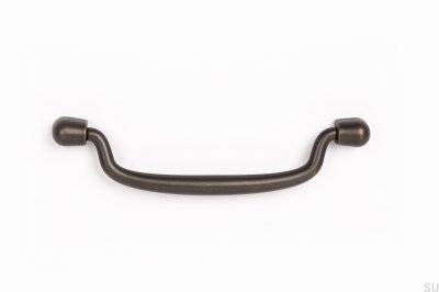 Puxador de móvel retangular 128 pendente em bronze antigo