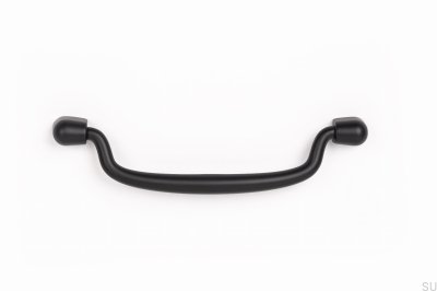 Puxador de móvel oblongo pendente 128. Metal preto