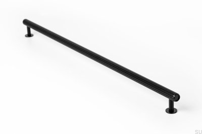 Puxador de móveis oblongo Rille 480 preto escovado