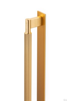 Puxador longitudinal com Placa Arpa 1178, Alumínio, Dourado, Escovado