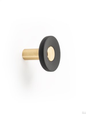 Cabide de Parede Zoot 60 Madeira Preto com Ouro Eco