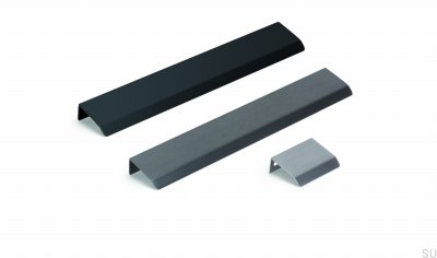 Curve 32 Aluminium Cinza Puxador para móveis com borda escovada