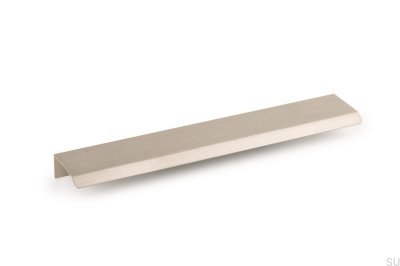 Puxador para móveis Curve 64 Aluminium Silver com borda escovada