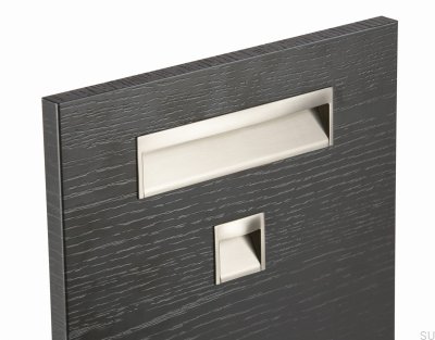 Puxador para móveis embutido Wave 160 Níquel escovado
