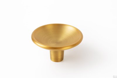 Botão para móveis Disco 50 Ouro Escovado Cava