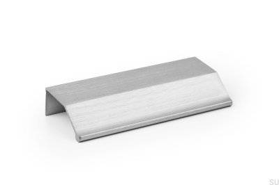 Puxador para móveis Wing 64 Aluminium Silver com borda escovada