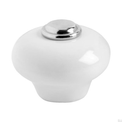 Botão para móveis 409 Porcelana de cromo polido