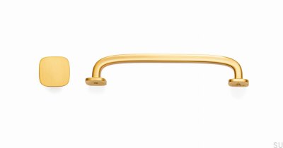 Puxador para móveis oblongo Quart Big 160, ouro escovado, cava