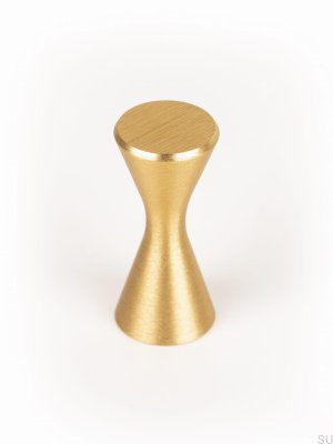 Maçaneta para móveis Diabolo de alumínio escovado ouro escovado