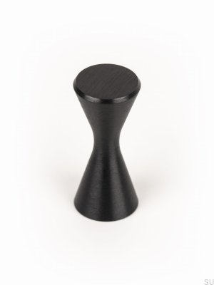 Botão para móveis preto escovado de alumínio Diabolo