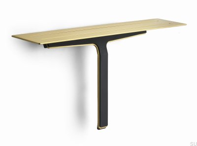 Prateleira de banheiro com rodo para vidros e cabines de banho Revestimento PVD Gold 7012