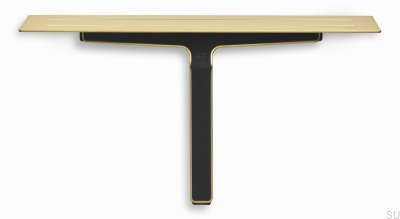 Prateleira de banheiro com rodo para vidros e cabines de banho Revestimento PVD Gold 7012