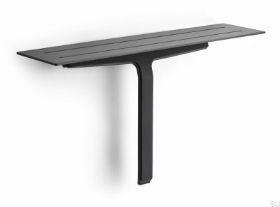 Prateleira de banheiro com rodo para box de vidro e box 7014 Revestimento PVD preto