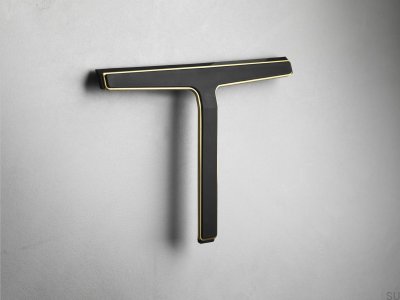 Rodo de água para janelas e cabines de duche 7032 Preto com Dourado