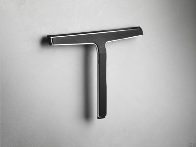 Rodo de água para janelas e cabines de duche 7031 Preto com Aço Polido