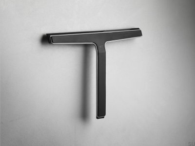 Limpador de água para janelas e cabines de duche 7030 Preto com Aço Escovado