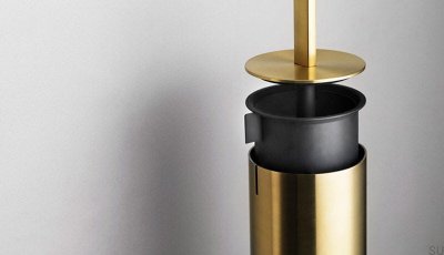 Escova de banheiro para piso 7042 Revestimento PVD dourado