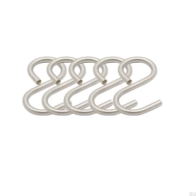 Ganchos para rack de cozinha Aveny aço inoxidável escovado