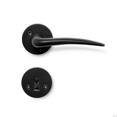Maçaneta para porta de metal Skagen preto fosco padrão escandinavo