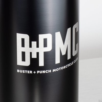 Garrafa térmica para motocicleta, 500 ml, aço preto.