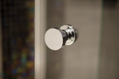 Maçaneta de porta dupla face Dot 30 aço inoxidável escovado